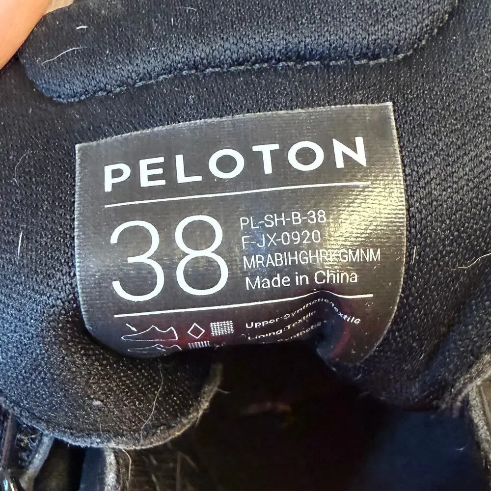 Peloton Cycling Shoes w/Delta Cleats Exercise Bike Black Red EU 38 NO INSOLES